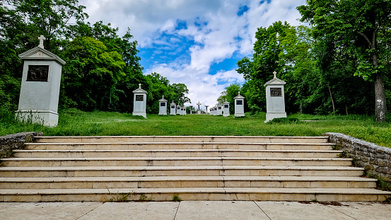 Stations of the Cross in Tihany, close to the Lake Balaton.