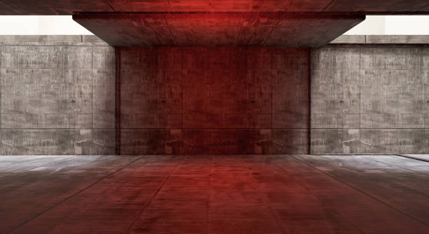 istock Abandoned room Abandoned warehouse scene Cement floor Old cement wall Dilapidated room background 3D illustration 1488893195
