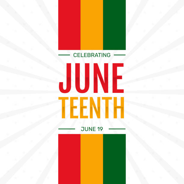 celebrating juneteenth freedom day on june 19 background design. banner, poster, greeting card illustration - juneteenth celebration 幅插畫檔、美工圖案、卡通及圖標