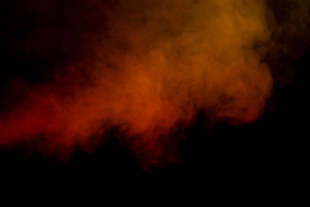 istock Orange and red steam on a black background. 1488899683