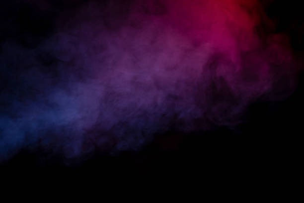 istock Blue and purple steam on a black background. 1488900215