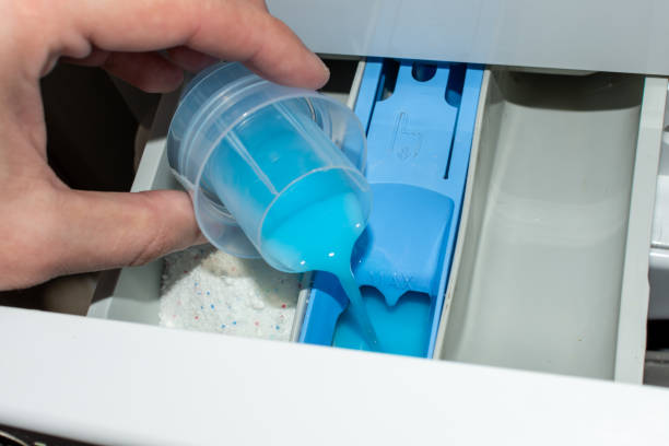 istock Laundry rinse in the washing machine 1488900293