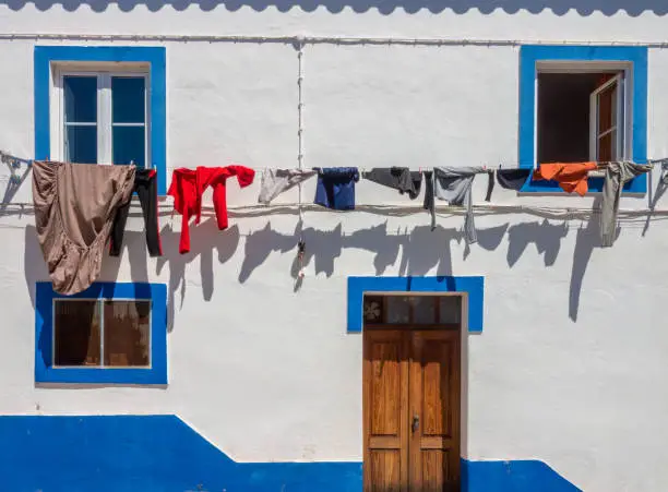 Photo of Colorful mediterranean village scenes in Silves, a charming roman-medieval village and the former capital of the Kingdom of the Algarve (1249â1910), Portugal