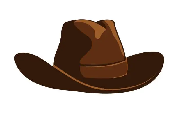 Vector illustration of Cowboy hat in retro style