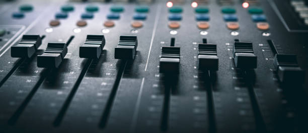 istock Sound control music mixer in record studio 1488903053