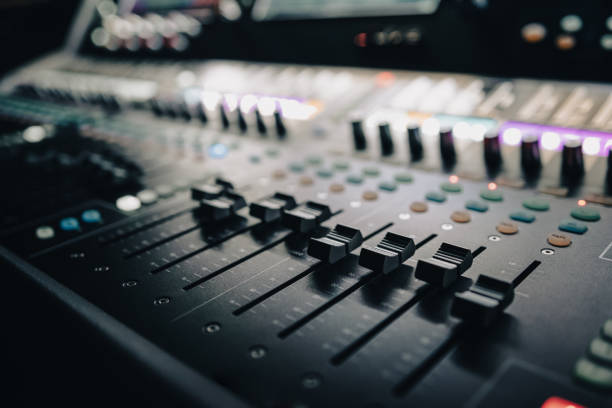 istock Sound control music mixer in record studio 1488903085