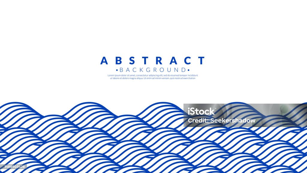 Water Wave Line Pattern Blue Water Wave Line Pattern Background Japanese Style Concept Graphic ...