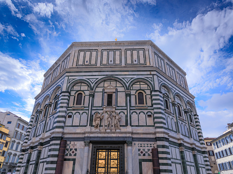 The Baptistery of St John, standing immediately in front of the cathedral, is the ancient religious and civil centre of Florence, as well as a masterpiece of Italian Romanesque architecture.