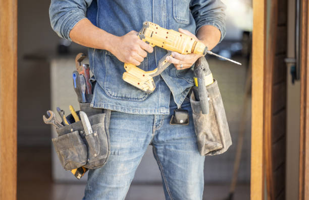 istock Diy, man and drill for construction, building or home repair, renovation and improvement. Equipment, handyman and male ready for maintenance, architecture or design, creation and creative at home 1488903614