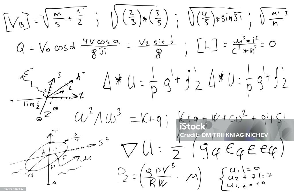 Scientific Simple Formula Mathematical Scientific Formulas And Expressions Educational School And ...