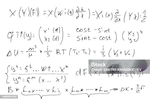 Stock Image Formulas Mathematical Scientific Formulas And Expressions Educational School And ...
