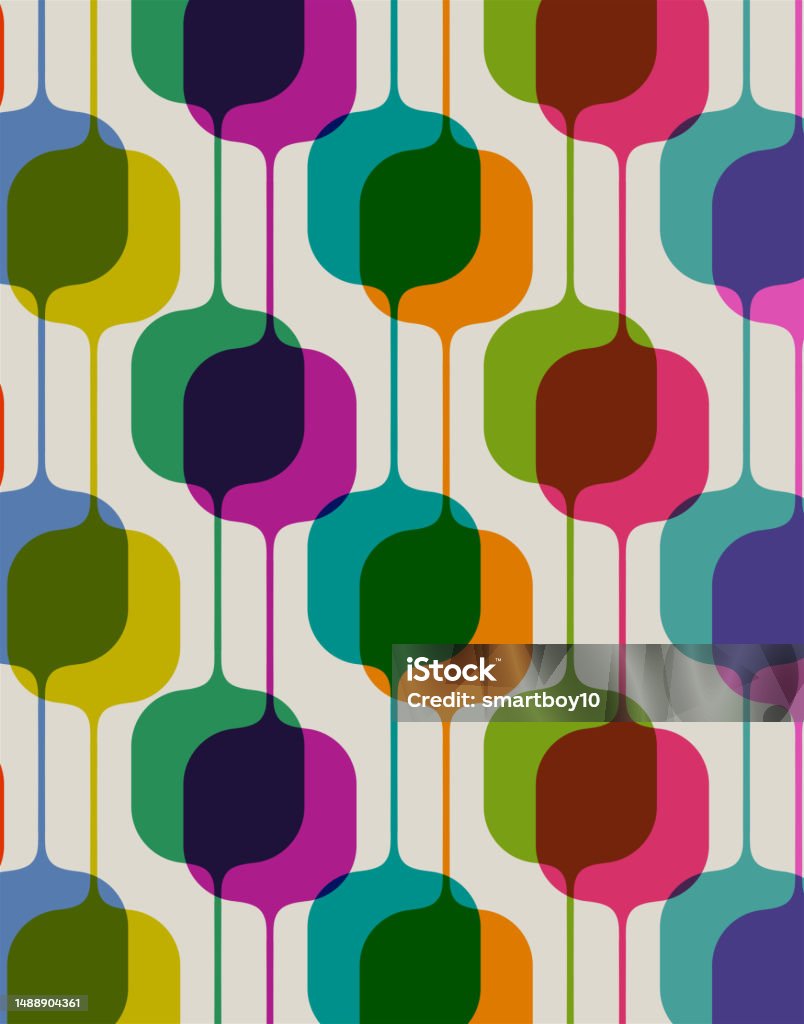 Retro Styled Patterns Stock Illustration - Download Image Now - 1950 ...