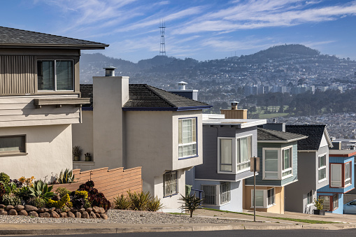 High quality stock photo of the Westlake district in Daly City, CA. The houses are the origin of the song \