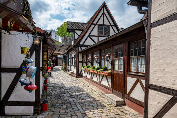 istock Medieval small half-timbered shops in Nuremberg, Germany 1488916311