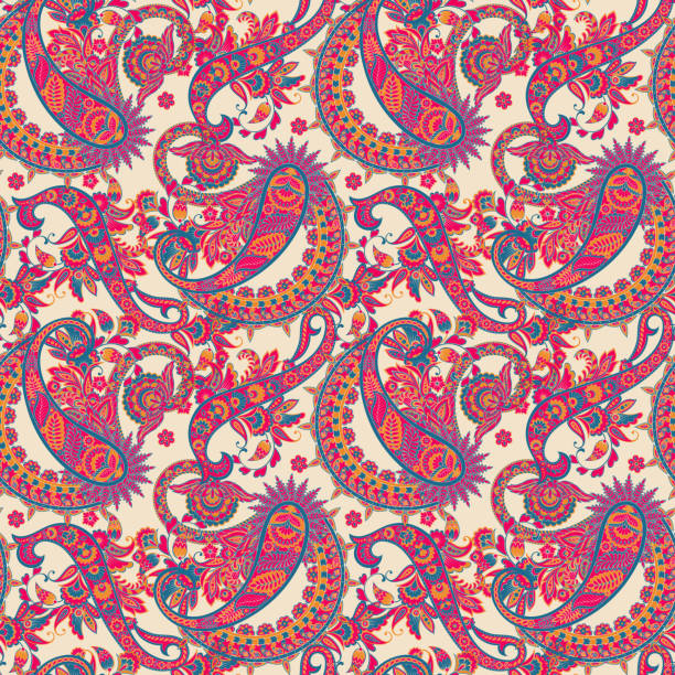 istock Paisley vector seamless pattern. Fantastic flower, leaves. Textile bohemian print. Batik painting. Vintage 1488925109
