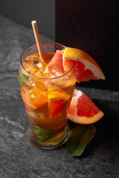 istock Summer refreshing drink with ice, mint, and grapefruit. 1488927134