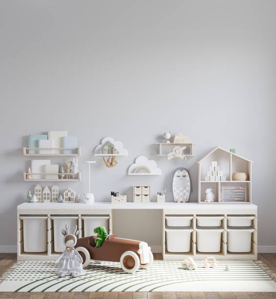 istock Interior Kids Room Wallpaper Mockup 1488936182