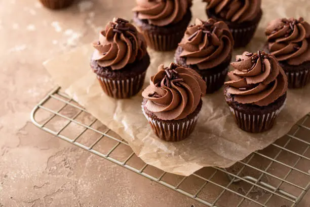 Photo of Dark chocolate cupcakes with chocolate ganache frosting