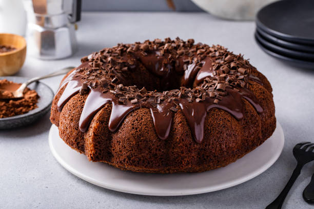 istock Chocolate bundt cake with chocolate ganache glaze 1488945850