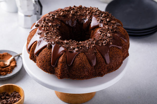 istock Chocolate bundt cake with chocolate ganache glaze 1488946333