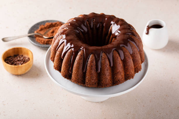 istock Chocolate marble bundt cake with chocolate glaze drizzled on top 1488946461