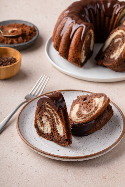 istock Chocolate marble bundt cake with chocolate glaze drizzled on top 1488946479