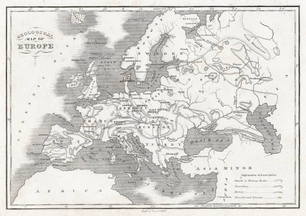 istock Geological Map of Europe - engraving illustration engraving 1840 1488953052