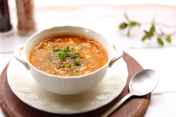 istock Lentil and Vegetable Minestrone Style Soup 1488954917
