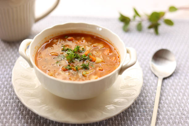 istock Lentil and Vegetable Minestrone Style Soup 1488954939