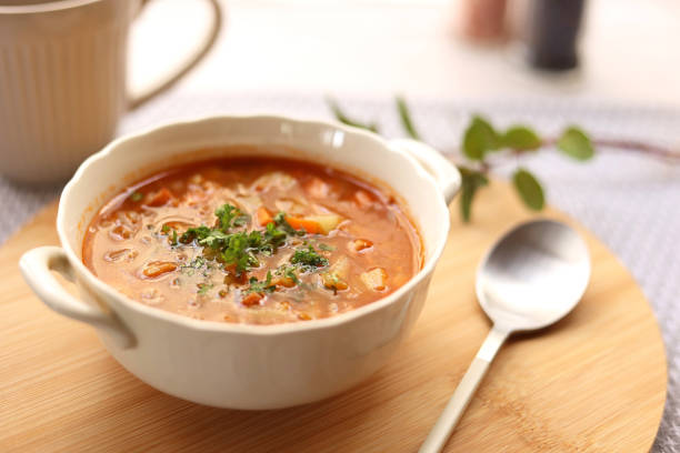 istock Lentil and Vegetable Minestrone Style Soup 1488954983