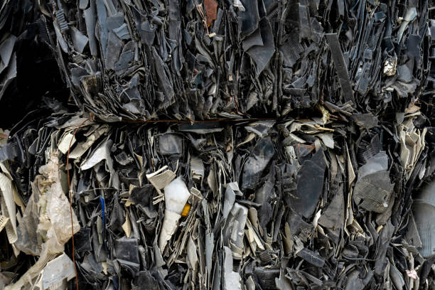 istock Pile of compact plastic waste for recycling 1488968553