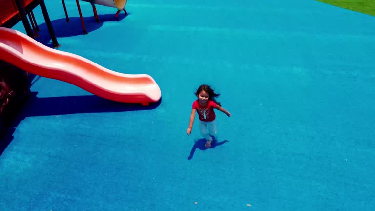 Girl chasing a drone