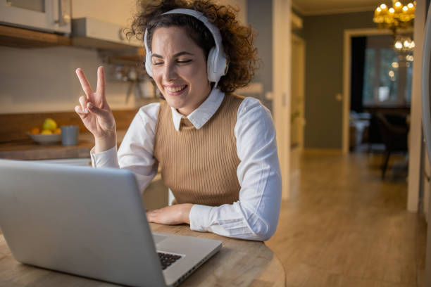 istock Young woman working from home 1488990038