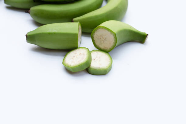 istock Raw banana isolated on white background. 1488990243