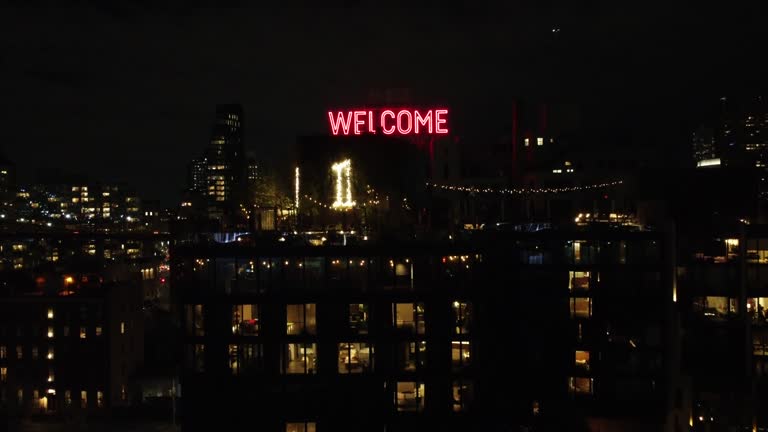 Welcome Sign at Night