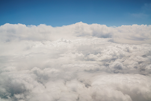 Large group of beautiful clouds above the stratosphere