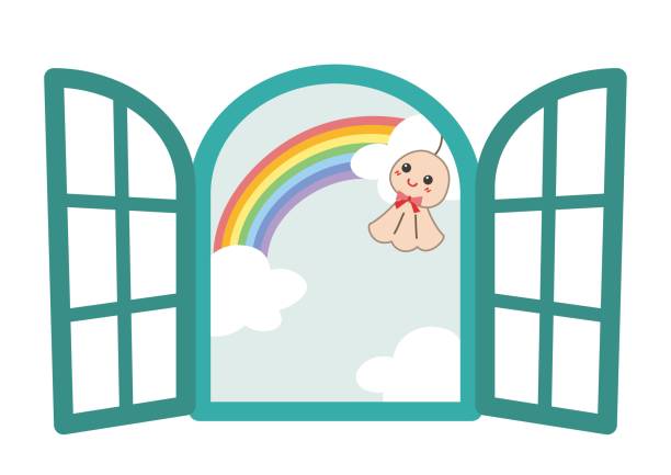 istock A teru teru boy and a rainbow Illustration of a refreshing window 1489007361