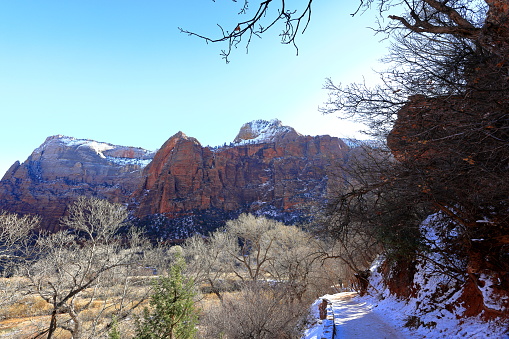 Scenic view of mountains in Zion national park, Springdale, Utah, USA