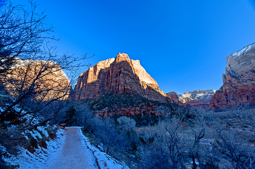 Scenic view of mountains in Zion national park, Springdale, Utah, USA