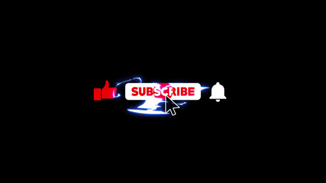 Subscribe, Reminder and Like Button animation with mouse cursor with alpha channel