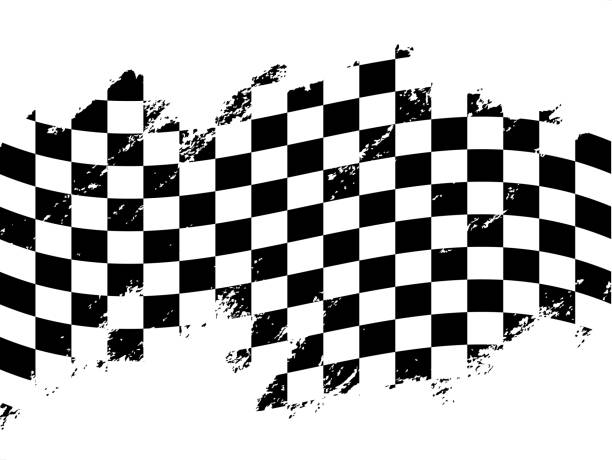 гонка флаг - checkered flag starting line sports race flag stock illustrations