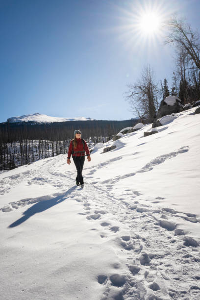 istock Solo hiking in winter, Jasper National Park 1489030042
