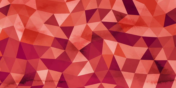 ilustrações de stock, clip art, desenhos animados e ícones de watercolor-style polygon background illustration in ruby. - fire heat ornate dirty