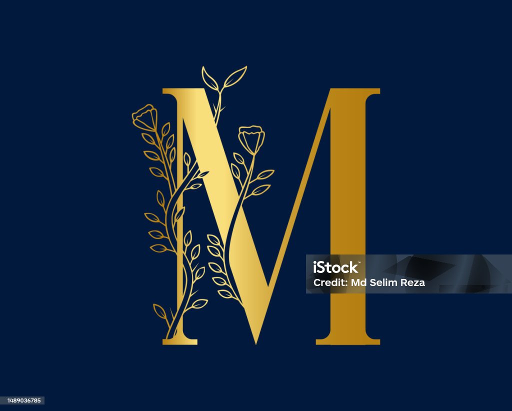 Object Intial M Initial M Letter Luxury Beauty Logo Design Vector Stock Illustration ...