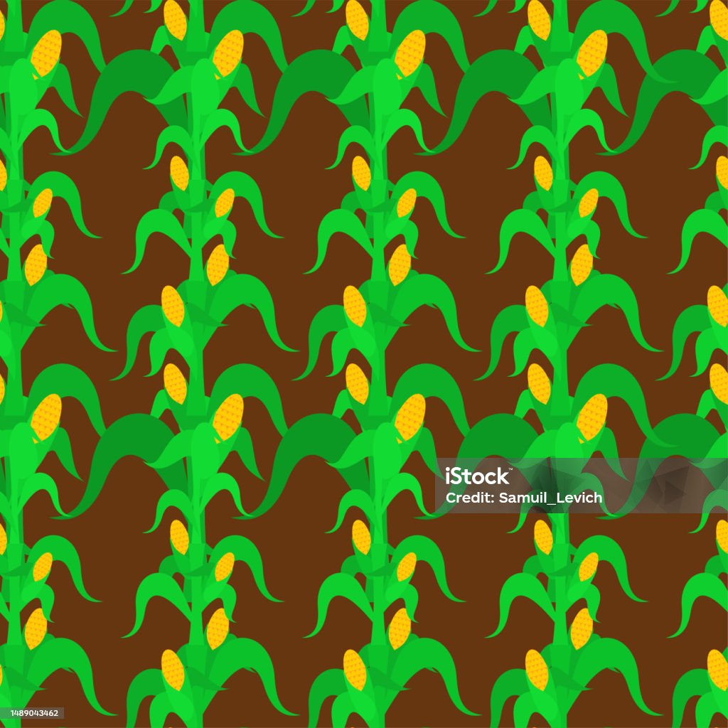 Corn Field Pattern Design Corn Bush Pattern Seamless Cornfield Background Baby Fabric Texture ...