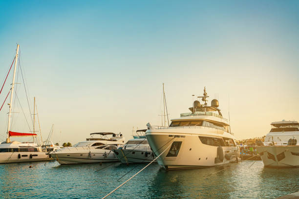 istock marine station at sunset. yachts at sunset. beautiful bridge 1489046052
