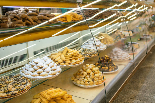 istock Oriental sweets in the supermarket. The counter with oriental sweets 1489048310