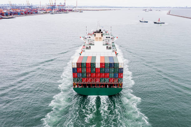 istock containers ship corgo logistic transportation import export international sailing in sea Photograph angle view from drone of point view 1489050236