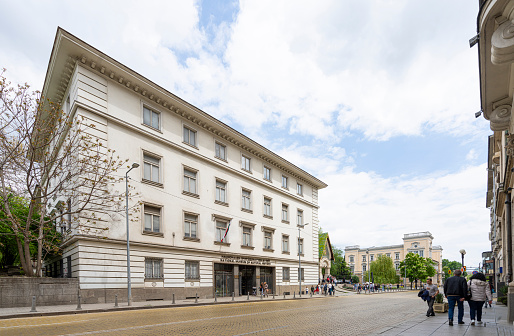 Sofia, Bulgaria. May 2023.  External view of the National Museum of natural historiy in the city center