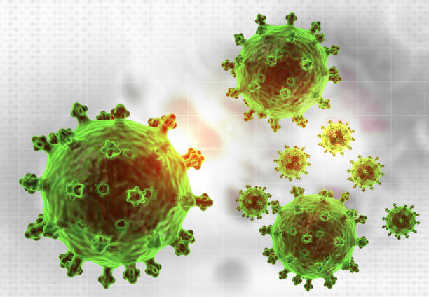 Microscopic virus of Coronavirus 2019-nCov coronavirus.3d illustration
